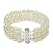 Sterling Silver 3-Row White A Grade 6.5-7mm Freshwater Cultured Pearl Bracelet, 7.25"