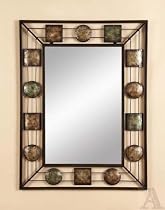 Large Abstract Wall Mirror Glass Tin Frame