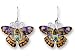 Clearly Charming Designer Butterfly Sterling Silver and Enamel Earrings