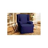 Sure Fit Cotton Duck Solid Wing Chair Slipcover