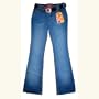 Zana di Hipster Super Low Rise Denim Blue Jeans + Rhinestone Heart Belt - Juniors / Ladies Size 5