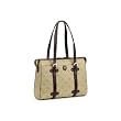 Moonsus Signature Jacquard Fabric Laptop Tote Bag Khaki