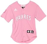 MLB Girls' San Diego Padres Screen Print Baseball Jersey, Pink, Medium