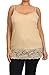 Ambiance Plus Size Spaghetti Strap Plain Long Lace Trim Tank TOP Layering Cami