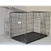 48" 3 Door Pet Folding Dog Crate Cage Kennel w/ABS Tray