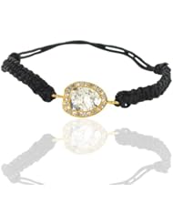 14kt Solid Gold Diamond Pave Macrame Bracelet Handmade Jewelry