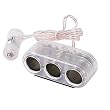 12V Triple Power Adapter for Vehicles - Clear