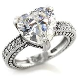 Cheapest Games and Toys, SilverTone Engagement Wedding Ring W/ Clear Heart Cubic Zirconia, Size 8,10 (6)