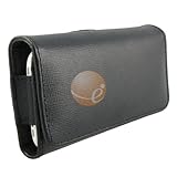 Black Horizontal Pouch Leather Carrying Case with Belt Clip for Apple iPhon ....
