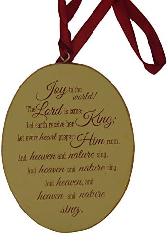 Christmas "Joy to the World" Angel and Trumpet Painted Ornament 2-sided