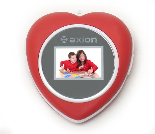 Axion AXN9100R 1.1-Inch Heart Shaped Mini Digital Picture Frame (Red)