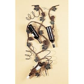 Pack of 2 Twisting Grape and Vine Wine Bottle Wall Racks by CC Home Furnishings