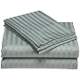 Wrinkle Resistant 300-Thread Count Woven Stripe Cotton Full Sheet Set, Teal