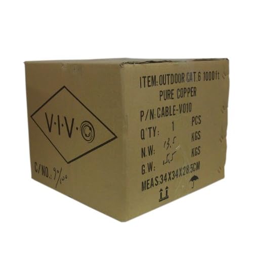 New Full Copper 1,000 ft Cat6 Ethernet Cable / Wire 1,000ft Cat-6 Waterproof Outdoor / Direct Burial / Underground ~ VIVO