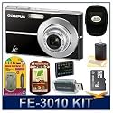 Olympus FE-3010 12MP 2.7 LCD Digital Camera (Black) Sensible Mega Bundle