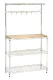 Seville Classics SHE16370 Chrome-Plated Bamboo Bakers Rack