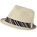 New Cotton Linen Retro Band Fedora Trilby Hat Medium Large Natural