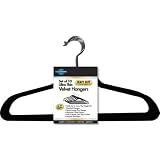 Closet Complete Ultra Thin Heavy Duty No Slip Velvet Suit Hangers, Black, Set of 10 ~ Closet Complete