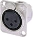 Neutrik NC3FD-L-1 XLR D Series Panel Mount Female Nickel