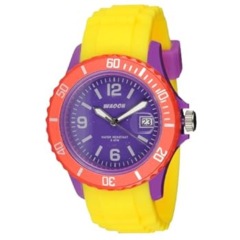 Waooh - Montre Monaco38 - Tricolore - Jaune & violet Waooh - Montre Monaco38 - Tricolore - Jaune & violet