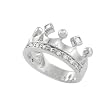 Sterling Silver Crown Cut CZ Fashion Ring