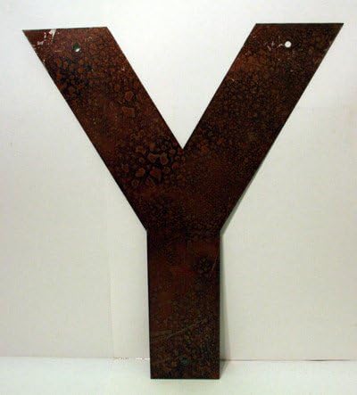 Rusted Metal Letter Y - 18"