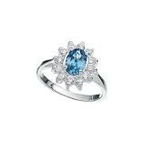 Silver Blue Topaz Cluster Ring