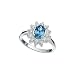 Silver Blue Topaz Cluster Ring