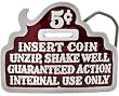 Mens Red "Insert Coin" Metal Lucky Collection Belt Buckle