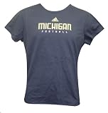 Michigan Wolverines Football Ladies Navy Crew Neck T-Shirt