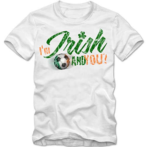 Herren Fußball T-Shirt I’m IRISH Éire Ireland Irland Football EM Trikot, Farbe:weiss;Größe:4XL