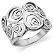 Mimi Sterling Silver Wide Geometric Spiral Swirl Ring