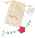 Pacifier Clip Girl with BPA Free Silicone Teether, 2 Pack