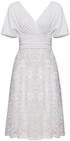 Lady's Classy Mother Of Bride Hollow Out Lace Formal Wedding White Dress X-Large