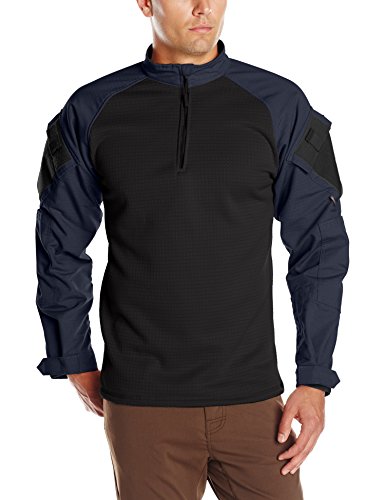 TRU-SPEC Men's Tru 1/4 Zip Winter Combat Shirt, Large Long, Navy