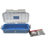 Pelican 1030-026-100 Micro Case with Clear Lid and Carabineer (Blue)