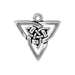 Silver Plated Lead-Free Pewter Celtic Open Triangle Pendant Charm 21mm (1)