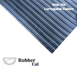 Wide Rib Corrugated Rubber Matting - Black - 3MM Thick - 4 feet Wide Roll
