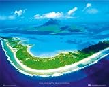 Bora Bora Island, French Polynesia (Island & Water) Art Poster Print - 16 X 20