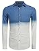 Coofandy Men's Fashion Turn Down Collar Dress Shirt Long Sleeve Casual Shirts