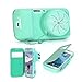 GMYLE(R S-View with Lens Cover for Samsung Galaxy S4 Zoom - Mint Green Zoom TPU Flip Folio Cases with Lens Cover Brand Logo
