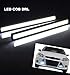 LEMONBEST A pair of Super Bright Slim COB Car Vehicle LED Cool White Lights for DRL Fog Driving Lamp Waterproof 12V Black
