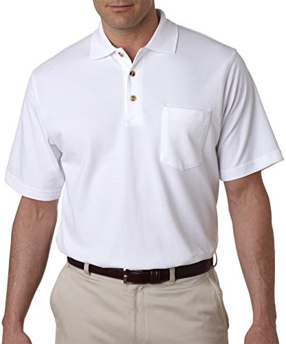 UltraClub Men's Short Sleeve Pocket Polo Shirt
