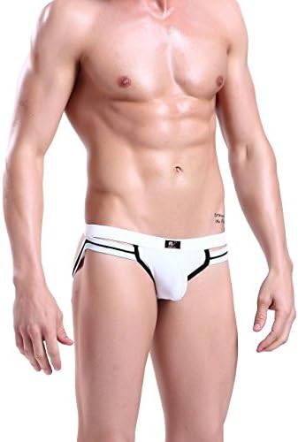 Wangjiang Men's Sexy Low Rise Thong (US M/With Tag L(Waist: 33"- 35"), White)