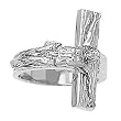14K White Gold Crucifix Ring