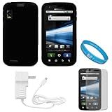 Black Rubberized Protective Gel Silicone Skin Cover Case for AT&T New Motor ....