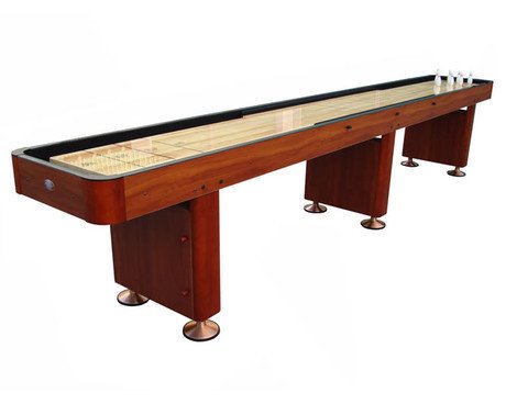 Playcraft Woodbridge 16' Cherry Shuffleboard with Black carpet