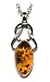 Sterling Silver Amber Celtic Design Pendant, 18