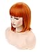 Morvally Short Straight Neat Bangs Bob Wigs Natural Looking Synthetic Hair Wig for Cosplay Costume Halloween (2735# Orange)