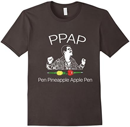 Men's PPAP Pen Pineapple Apple Pen T-Shirt Large Asphalt